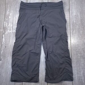 Lululemon Dance Studio Crop II Women 8 Grey Unlined Textured Drawstring Pants